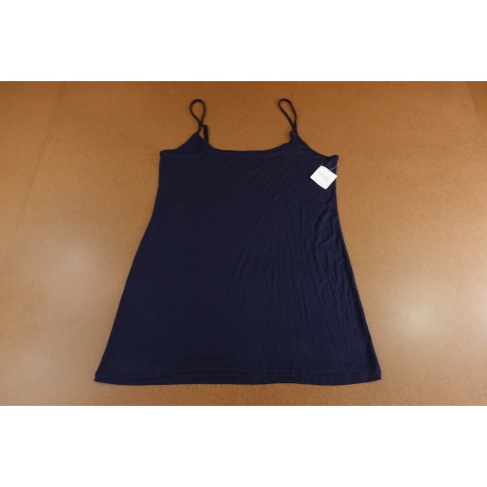 Sexy Basics Womens Size 2XL Navy Blue Sleeveless Long Cami Tank Top NWT